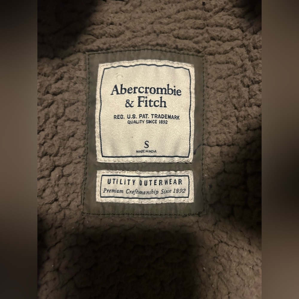 Abercrombie fitch utility army green military like jacket coat S SMALL winter - Picture 3 of 10